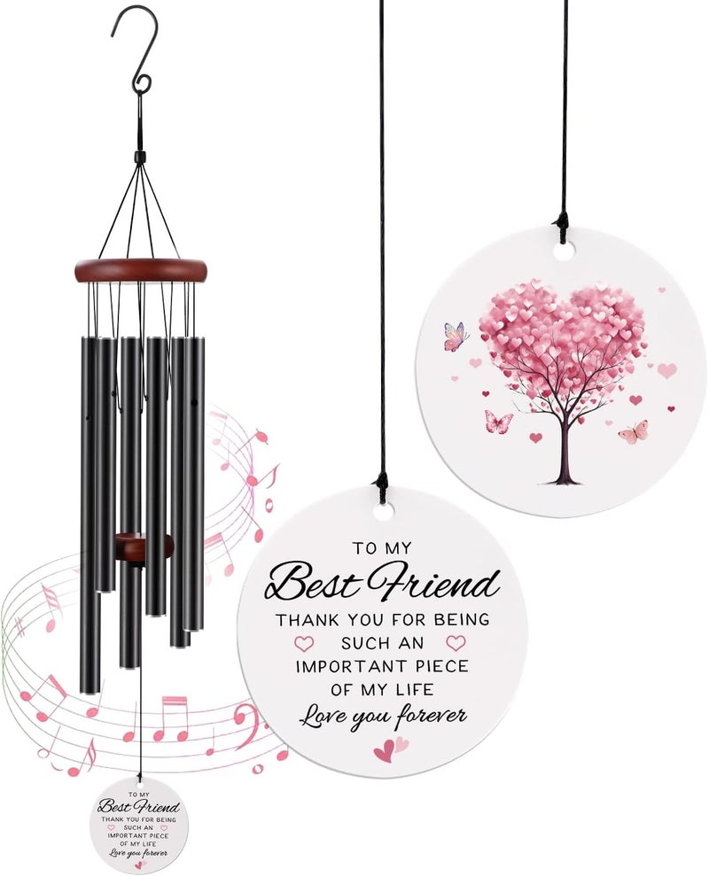 BeauGift Best Friend Birthday Gifts for Women, Wind Chimes Friendship Gifts for Her, Long Distance Galentines Valentines Day Wedding Graduation Gift, Home Decor Keepsake for Bestie BFF Friends - Image 1